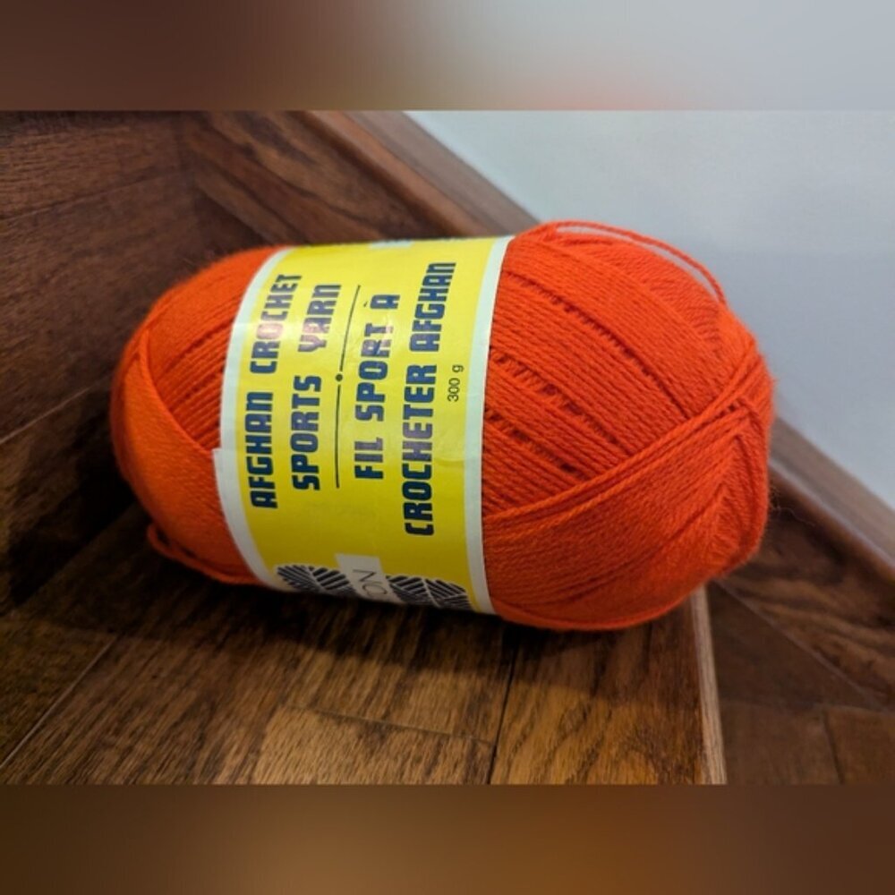 Vintage EATONS AFGHAN CROCHET SPORTS YARN Orange Acrylic 300g - Picture 5 of 5
